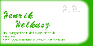 henrik welkusz business card